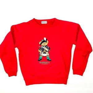 VTG Burberry Burberrys of London Crewneck Sz 8-10 City Bears Scottish Teddy Embr
